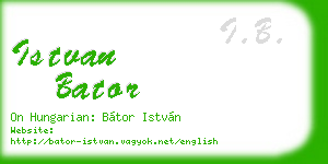 istvan bator business card
